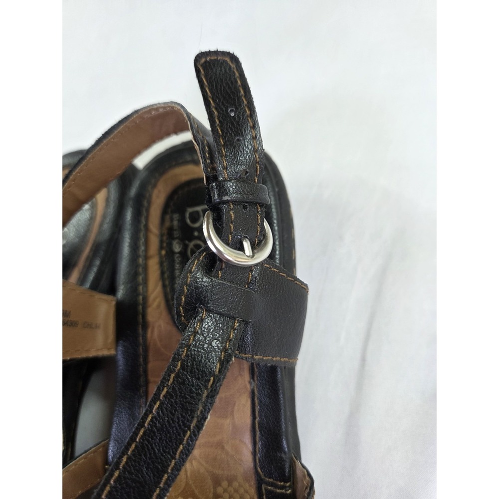 b.o.c. Women's Black/Brown Synthetic Strappy Buckle Adjustable Sandals 9 M - Picture 4 of 6